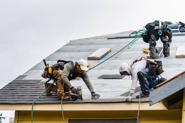 Professional Gutter Installation technician working in Reston, VA